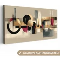 OneMillionCanvasses® Leinwandbild Panorama Abstrakt - Formen - Beige - Texturen, Fotodruck (1 St), Wandbild, Deko Schlafzimmer Wohnzimmer Flur 40x20 cm