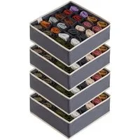 Lifewit Aufbewahrungsdose Socken Unterwäsche Schubladen Organizer, Ordnungssystem Kleiderschrank (4 St)