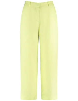 GERRY WEBER Collection - Schlichte 7/8 Leinenhose grün - Gr. - 40