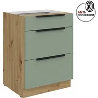 Küchen-Preisbombe Auszugsunterschrank 60 cm Küche ARIA Aquamarin ultra matt Anti Fingerprint Küchenzeile