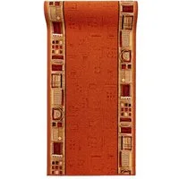 Mazovia Läufer Läufer Teppichläufer Brücke - Vorzimmer Küche - Terracotta Rost, 67 x 100 cm, Kurzflor, Rutschfest, Meterware, Verschiedene Größen