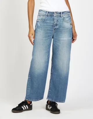 GANG Damen 94JUL CROPPED - comfort straight fit Jeans midblue worn-out