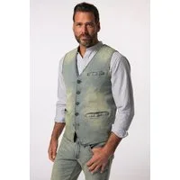 JP1880 Steppweste Jeansweste Denim V-Ausschnitt Vintage Look