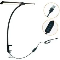 Luckice Schreibtischlampe LED Schreibtischlampe, weicher Schwanenhals, 10 Helligkeitsstufen, Warmes Licht, Natürliches Licht, Kaltes Licht, 12 W, Augenschutzklasse RG0, 1400 Lumen