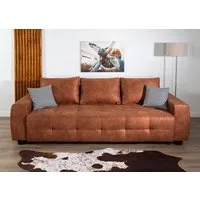 OTTO home Schlafsofa Bella, B: 241 cm, Liegefl. 142x194 cm, Bettfunktion, Bettkasten & 2 Zierkissen, Federkern