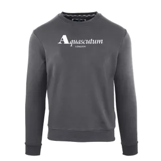 Aquascutum - Sweatshirt für Herren, Rundhalsausschnitt, Regulär (Schwarzgrau)