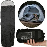 Sarcia.eu Trekkingschlafsack Wasserdichter Schlafsack 1 Person, leicht, mit Kapuze 215x75 cm