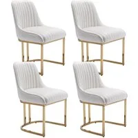 WAHSON OFFICE CHAIRS Esszimmerstuhl 2er Set Küchenstuhl mit goldene Stuhlbeine