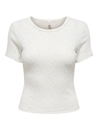 ONLY - ONLMADISON S/S O-NECK BABY TEE JRS Cloud Dancer - Gr. - XL