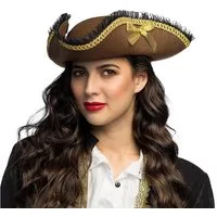 Boland Kostüm Seeräuberin Piratenhut 'Coral' für Damen, Braun