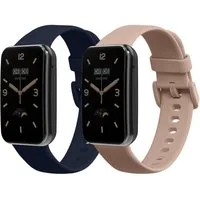 kwmobile 2x Uhrenarmband für Xiaomi Mi Band 7 Pro Armband Smartwatch, 2-tlg., Fitnesstracker Band Set aus TPU Silikon - Ersatzarmband Smartwatch