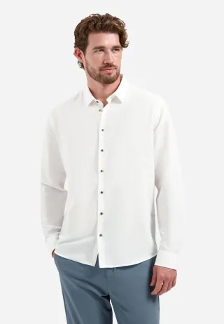No Excess - Shirt With Linen White - Gr. - M