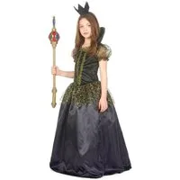 JADEO Kostüm Böse Königin Kostüm für Mädchen Halloweenkostüm schwarz-gold