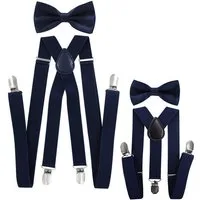 axy Hosenträger Papa und Sohn Hosenträger mit Fliege Set (Partnerlook für Herren und Kinder 1-6 Jahren, Vater-Sohn Set) Fotoshooting Familien Outfit