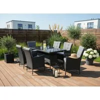 KONIFERA Garten-Essgruppe Mailand, (Set, 19-tlg., 6x Sessel, 6x Sitzauflagen, 6x Rückenauflagen, 1x Tisch), 6 Sessel, 6 Sitz,- und 6 Rückenkissen, 1 Tisch, 1 Gratis Schutzhülle