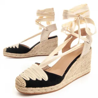 Montevita Wedge Sparto Ciento in Schwarz