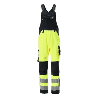 MASCOT Newcastle Latzhose mit Knietaschen SAFE SUPREME Hi-vis Gelb / Schwarzblau 62 - 15569-860-17010-82C62