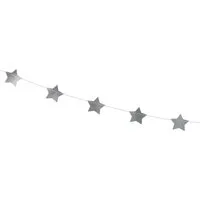partydeco Girlande, Girlande Sterne 3,6m Silber