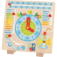 goki Lernspielzeug Jahresuhr, im kindgerechten Design mit farblichen Hervorhebungen