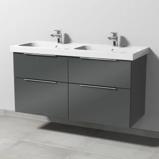 Sanipa 3way Waschtischunterbau zu Geberit iCon Light Waschtisch mit 4 Auszügen, Anthrazit-Glanz UF57779