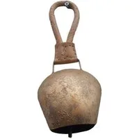 Deko-Impression Dekohänger Wunderschöne Kuhglocke, Eisen brossiert, Edelrost, 25 cm, Lederband (1 St)
