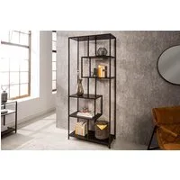 riess-ambiente Standregal SLIM LINE 185cm schwarz, Einzelartikel 1-tlg., Wohnzimmer · Esche-Design · Metall · mit Ablage · Industrial