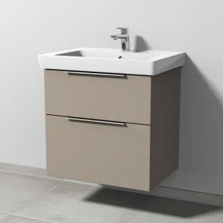 Sanipa 3way Waschtischunterbau zu Villeroy & Boch Subway 2.0 Waschtisch mit 2 Auszügen, Sandgrau-Mat UF61367