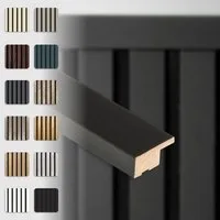 Hexim Wanddekoobjekt APA12 (Abschlussleiste 275x2,7cm passend für unsere Akustikpaneele - flexible Lamellenwand Holz MDF Wandpanelee Lamellenverkleidung Wandverkleidung (1 Abschlussleiste Black Edition - APA12)