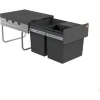 Hailo Einbaumülleimer Hailo Abfallsammler 3642531 Raumspar-Tandem 2x 8,5 +18 L dunkelgrau