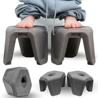 stuul® Badhocker, Toilettenhocker in Grau, Design-Hocker für WC, dezenter Kubus