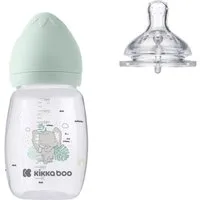Kikkaboo Babyflasche Savanna 260 ml, Silikon, Anti-Kolik, Schutzdeckel, Silikonsauger M, Silikonsauger