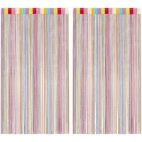 vidaXL Vorhang Fadenvorhänge 2 Stk. Mehrfarbig 140x250 cm (2 St)