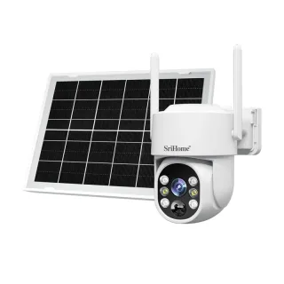 SriHome DH005 4MP Wireless Solar Security Camera PTZ AI Human Tracking Night Vision 5200mAh 2 Way Audio IP66 Waterproof