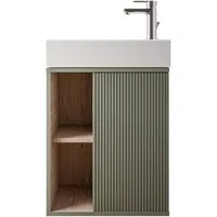 Bernstein Badmöbel-Set BELDIVO, (Set, Waschtischunterschrank 50 cm mit Waschbecken), Türanschlag rechts - Farbe wählbar - matt