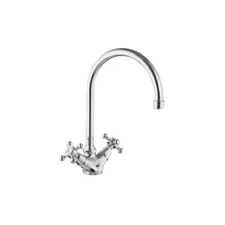 Herzbach Anais Küchenarmatur 32471000101 chrom, Zweigriff-Armatur, Ausladung 18 cm