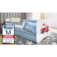 Raumhirsch Furniture Kinderbett 70x140, 80x160, 80x180 cm - Komplettset mit Matratze & Schublade (Bett für Mädchen, Einzelbett für Kinder von 2-12 Jahren, Rausfallschutz und Lattenrost), verschiedene Farben & Designs