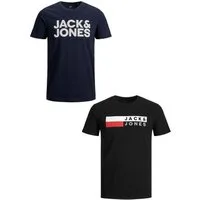 Jack & Jones T-Shirt 2er-Set Plus Size Logo (2-tlg) JJECORP LOGO TEE SS O-NECK NOOS PLS