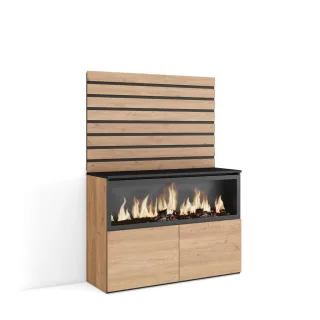 Skraut Home Sideboard, Eiche, Holzwerkstoff, Rechteckig,Rechteckig, 107x145x35 cm, Wohnzimmer, Kommoden & Sideboards, Sideboards