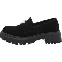 Ital-Design Damen Mokassins Freizeit Slipper (84989522) Blockabsatz Mokassins in Schwarz