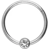 PIERCINGLINE Nasenpiercing Chirurgenstahl Segmentring Clicker KRISTALL Ohrpiercing Septum Nase (Clicker, 1-tlg), Ohrpiercing für Conch, Helix, Tragus, Daith, Lobe