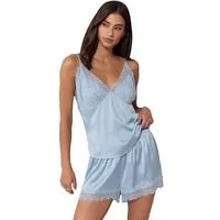 LIPSY Pyjama Lipsy Sati-Camisole mit Spitze, Regular (2 tlg)