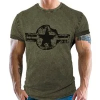 GASOLINE BANDIT® T-Shirt für US Army Fans: US Air Force im Vintage Washed Jeans Look