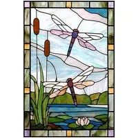 Agger Fensterfolie Buntglas-Fensterfolie, Fensteraufkleber mit Libellenmotiv