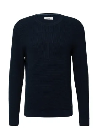 s.Oliver Red Label - Strickpullover mit Mustermix und Rundhals blau - Gr. - 3XL