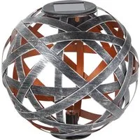 Trend Line LED Solarleuchte TrendLine LED Solarkugel silber-kupfer 18 cm mit