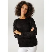 Aniston CASUAL Sweatshirt allover mit kleinen Glitzersteinchen Verziert