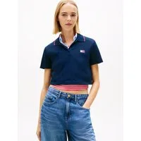 Tommy Jeans Poloshirt TJW CRP BADGE SHORT SLEEVE POLO mit verkürztem Schnitt, Boxy Fit