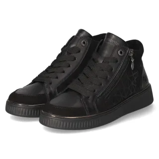Remonte Schnürstiefeletten - Gr. 37 - Schwarz - Leder & Textil