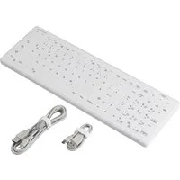Renkforce wasserdichte USB Hygiene-Tastatur mit integrierter RF-6332578 Tastatur (Silikonmembran, IP65, Maustasten, Abnehmbares Kabel)