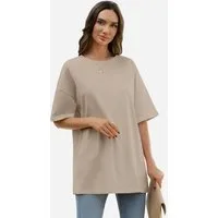 Imily Bela T-Shirt Damen Freizeit Oberteile (Packung, 1-tlg., 1per-Pack) Einfarbig